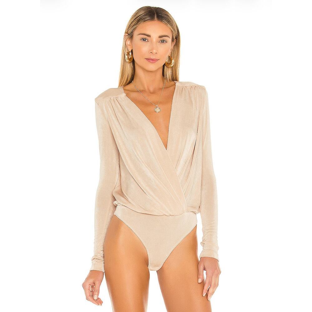 Free People Turnt Long Sleeve Bodysuit in Blossom Pearl NWT Size Large